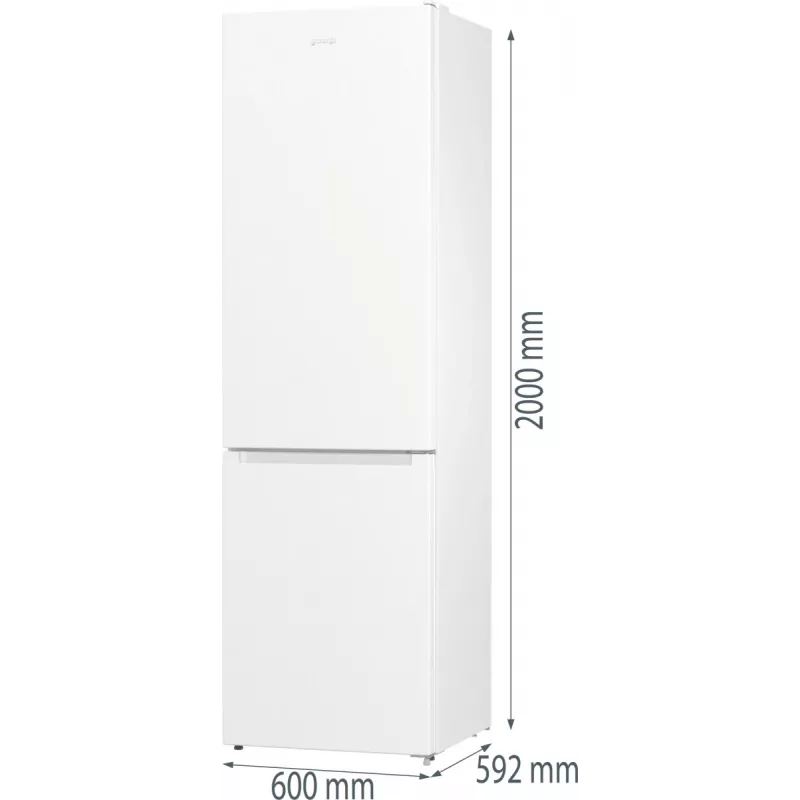 Gorenje Kombinierter Kühl-/Gefrierschrank NRK6202EW4 BK070B, 331 L, No Frost (Kühlschrank), SN-N, 9 kg/24h, E, Weiß