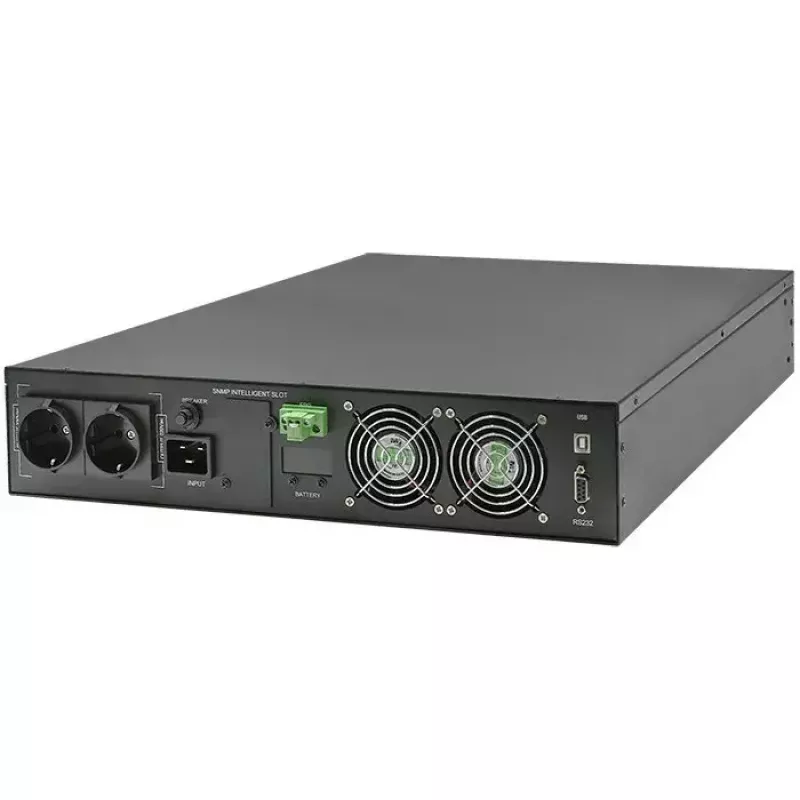 Qoltec 52286 Rack-USV 2 kVA (2000 W), Leistungsfaktor 1,0, rackmontierbar