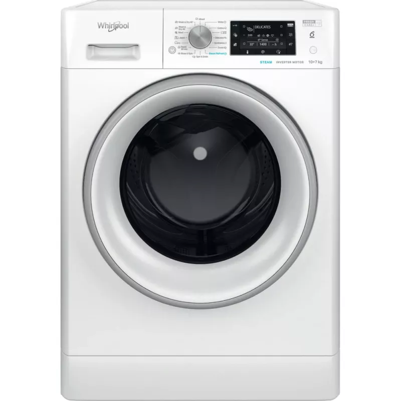 Whirlpool FFWDD 1076258 SV EE Waschtrockner Freistehend Frontlader Weiß