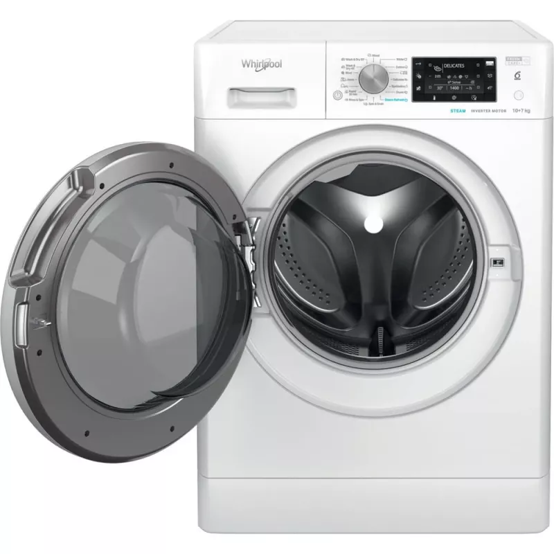 Whirlpool FFWDD 1076258 SV EE Waschtrockner Freistehend Frontlader Weiß