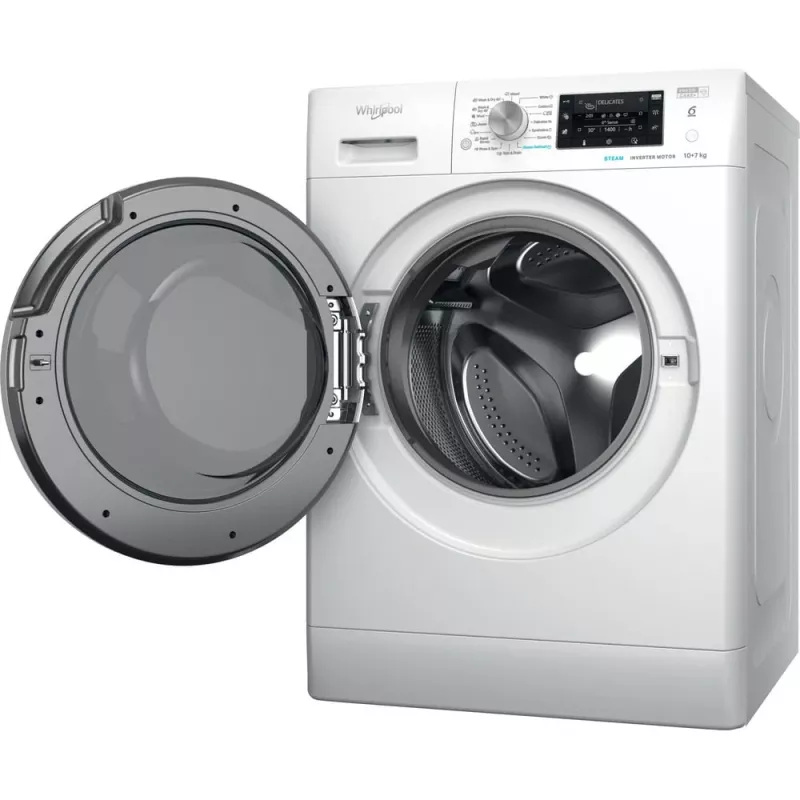 Whirlpool FFWDD 1076258 SV EE Waschtrockner Freistehend Frontlader Weiß