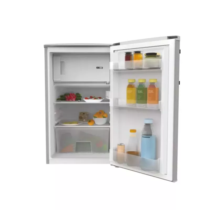Combi fridge Candy Comfort COT1S45ESH, freistehend, 106 L gesamt (91 L Kühlschrank, 15 L Gefrierfach), Klasse E, Silber