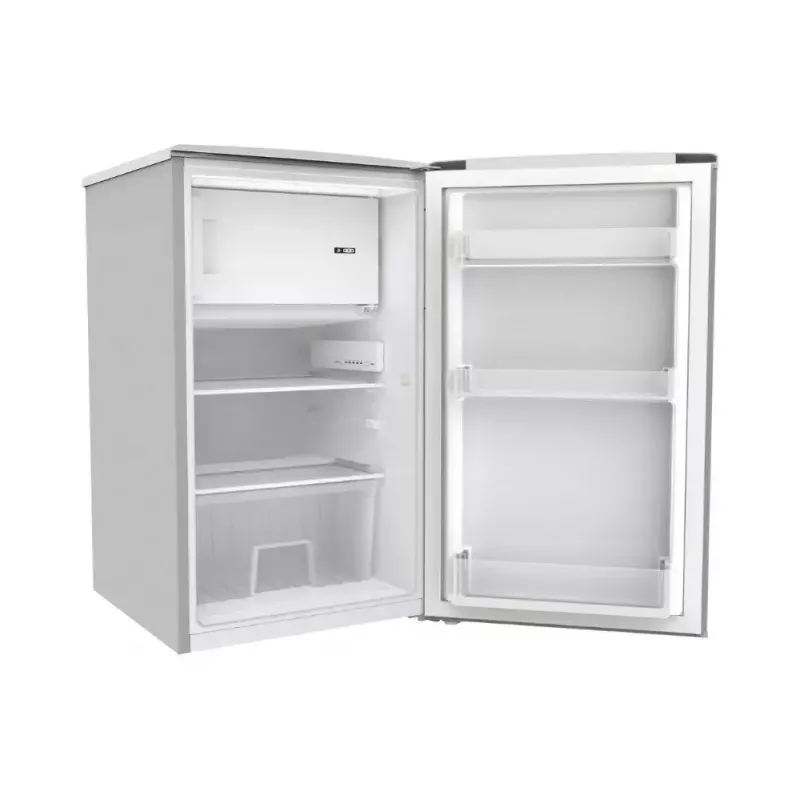 Combi fridge Candy Comfort COT1S45ESH, freistehend, 106 L gesamt (91 L Kühlschrank, 15 L Gefrierfach), Klasse E, Silber