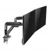GEMBIRD Verstellbare, am Schreibtisch montierte Doppel-Monitorhalterung, Space Grey