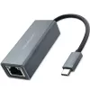 Qoltec 50352 RJ-45-Schnittstellenkarte USB Typ-C Buchse Grau