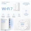 TP-Link BE19000 Whole Home Mesh Wi-Fi 7 System (Tri-Band), Weiß, Intern, Mesh-System, CE: