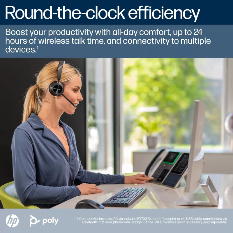 HP Poly Voyager 4320-M Microsoft Teams zertifiziertes Headset +BT700 Dongle +Ladestation