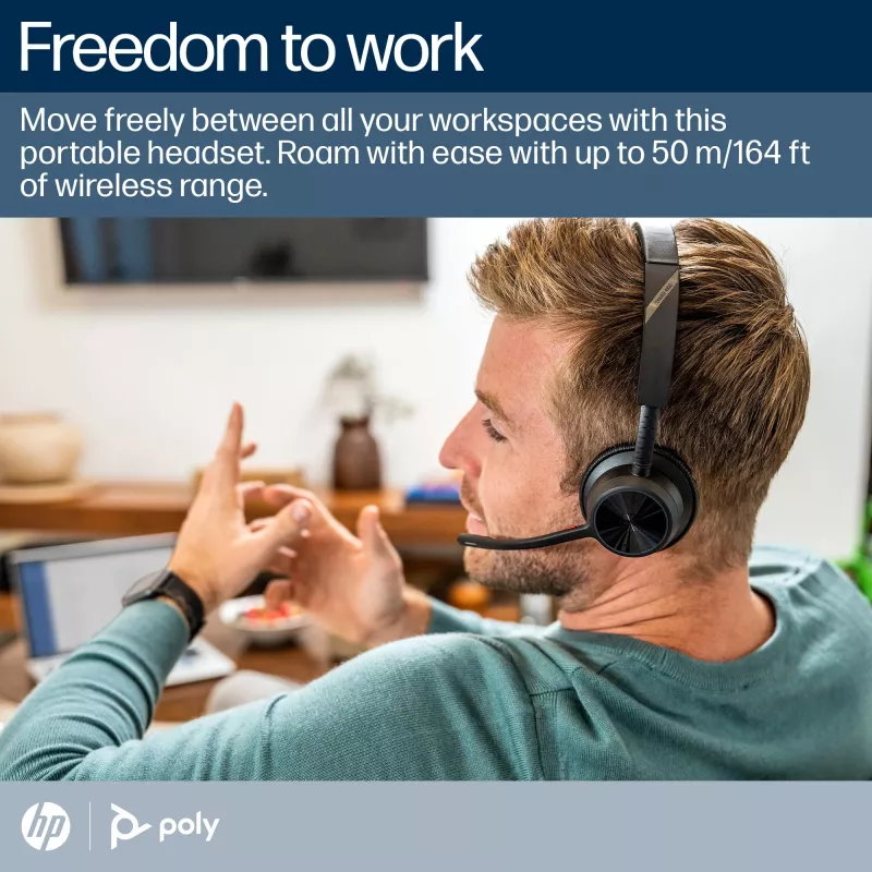 HP Poly Voyager 4320-M Microsoft Teams zertifiziertes Headset +BT700 Dongle +Ladestation