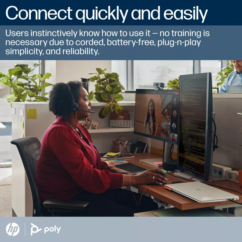 HP Poly Blackwire 3310 monaurales Microsoft Teams zertifiziertes USB-C Headset + USB-C/A Adapter