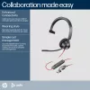 HP Poly Blackwire 3310 monaurales Microsoft Teams zertifiziertes USB-C Headset + USB-C/A Adapter
