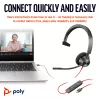 HP Poly Blackwire 3310 monaurales Microsoft Teams zertifiziertes USB-C Headset + USB-C/A Adapter