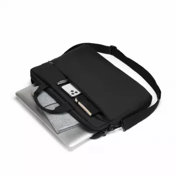 DICOTA schlank Case One - 14-16 Zoll Notebook-Hülle - Schwarz / 300d recyceltes PET-Polyester