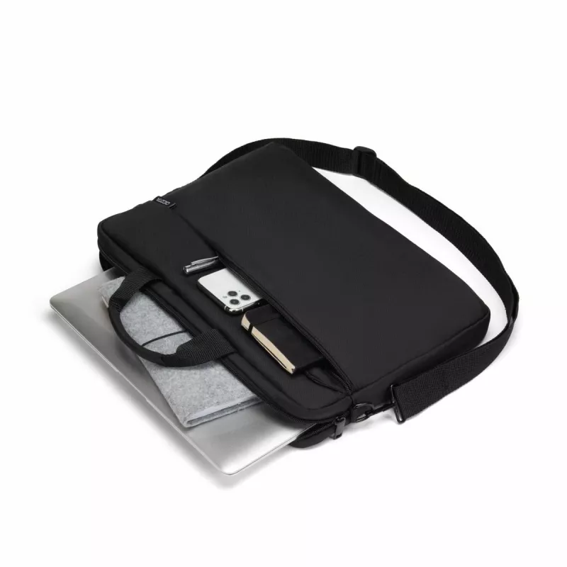 DICOTA schlank Case One - 14-16 Zoll Notebook-Hülle - Schwarz / 300d recyceltes PET-Polyester