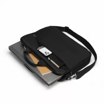 DICOTA Top Traveller One - 15-1713n Notebook-Tasche - Schwarz / 300d recyceltes PET-Polyester