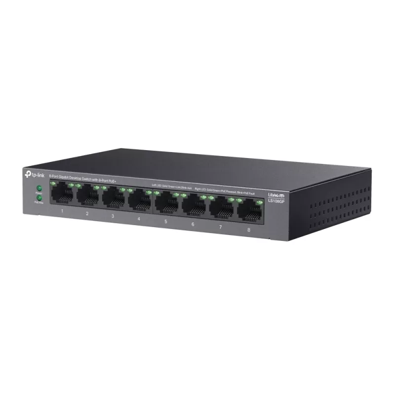 TP-Link LiteWave 8-Port Gigabit Desktop Switch mit 8-Port PoE+