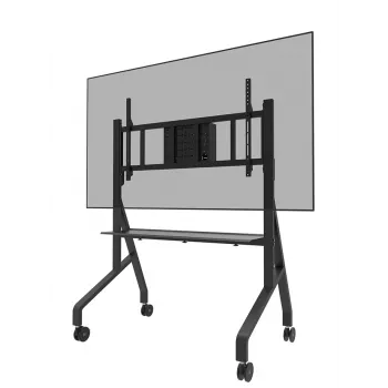 Neomounts MOVE Go XL FL50-575BL1 TV-Rollwagen 65-110 Zoll, max. 125 kg, höhenverstellbar 129-139 cm, VESA 100x100-1100x600, abschließbar, TÜV-zertifiziert, Schwarz