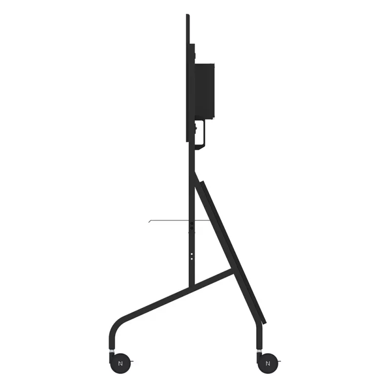 Neomounts MOVE Go XL FL50-575BL1 TV-Rollwagen 65-110 Zoll, max. 125 kg, höhenverstellbar 129-139 cm, VESA 100x100-1100x600, abschließbar, TÜV-zertifiziert, Schwarz