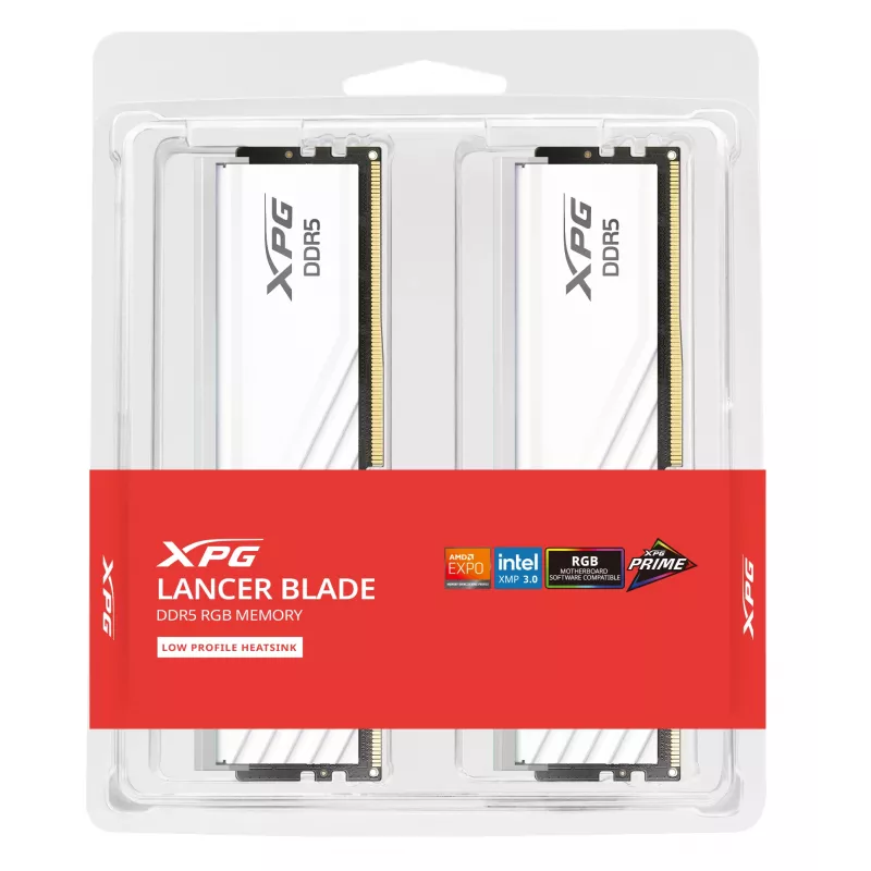ADATA XPG Lancer Blade RGB DDR5-6000 32 GB (2x16 GB) CL30 Arbeitsspeicher-Kit, weiß, AX5U6000C3016G-DTLABRWH