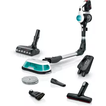 Bosch Unlimited 7 ProHygienic Aqua BCS71HYG1 kabelloser 2-in-1-Staubsauger und Wischer, 18 V, HEPA, beutellos, 0,3 l, Weiß