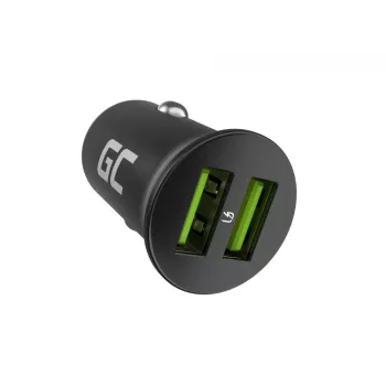 Green Cell GC PowerRide Nano36 CADM-GC-36AA Autoladegerät 36 W 6 A, 2 × USB-A, Ultra Charge Schnellladung, 12/24 V, Schwarz