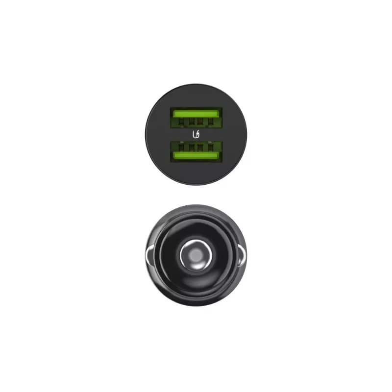 Green Cell GC PowerRide Nano36 CADM-GC-36AA Autoladegerät 36 W 6 A, 2 × USB-A, Ultra Charge Schnellladung, 12/24 V, Schwarz