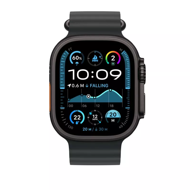 APPLE 49mm Schwarz Ocean Band Verlängerung – Schwarzes Titan-Finish