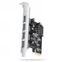 Axagon PCEU-430RS PCIe 2.0 x1 Controller-Karte, 4x externe USB-A 5 Gbit/s (USB 3.2 Gen 1), Renesas PD720201, UASP, SATA-15-Pin-Stromanschluss