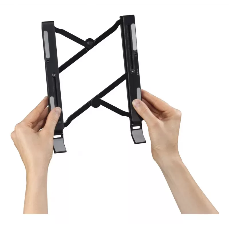 Hama Light Laptop-Ständer, faltbar, 12-stufig neigbar, bis 39,6 cm (15,6 Zoll), Schwarz