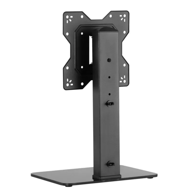 Techly ICA-LCD 323S TV-/Monitor-Tischständer, 23–43 Zoll (58,4–109,2 cm), 40 kg, schwenkbar, VESA 200x200, Fuß aus Hartglas, Schwarz