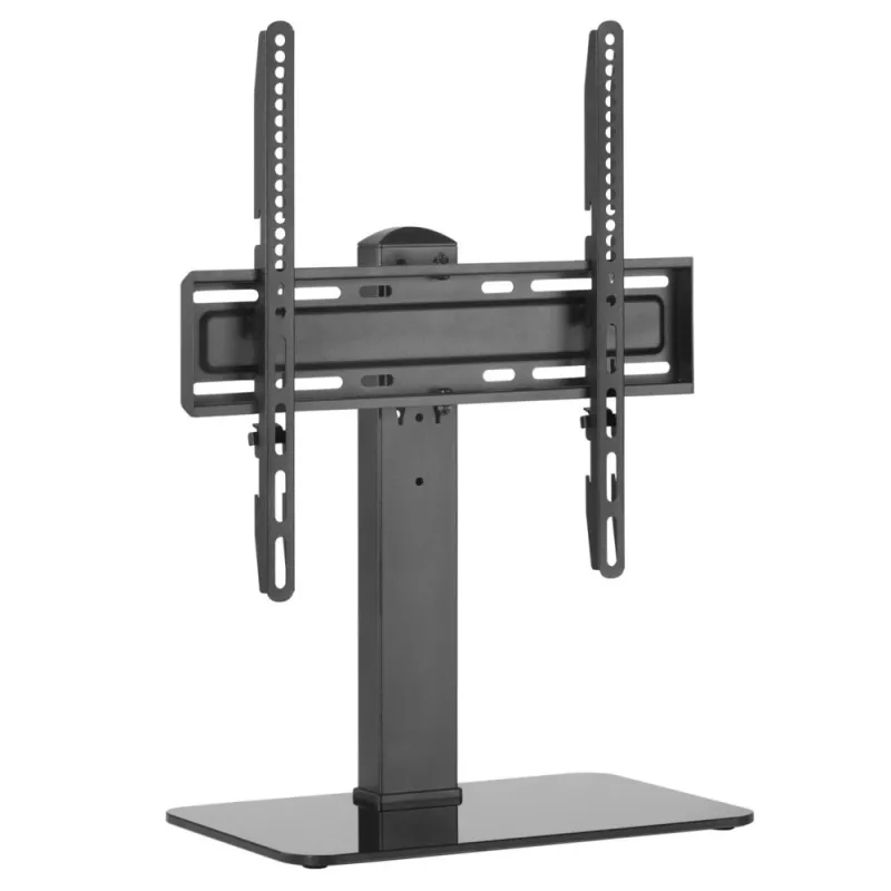 Techly ICA-LCD 323M TV-/Monitor-Tischständer, 32–55 Zoll (81,3–139,7 cm), 40 kg, schwenkbar, VESA 400x400, Fuß aus Hartglas, Schwarz