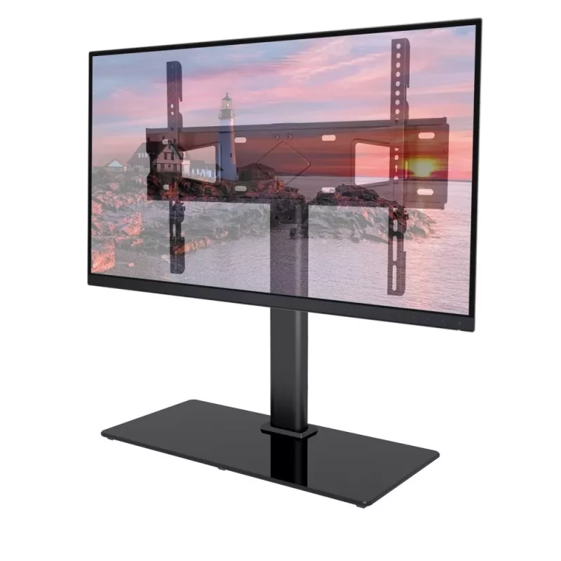 Techly ICA-LCD S07L TV-Ständer, 32–65 Zoll (81–165,1 cm), 45 kg, VESA 600x400, Sockel aus Temperglas, Schwarz