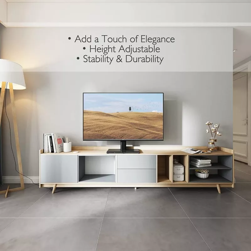 Techly ICA-LCD S07L TV-Ständer, 32–65 Zoll (81–165,1 cm), 45 kg, VESA 600x400, Sockel aus Temperglas, Schwarz