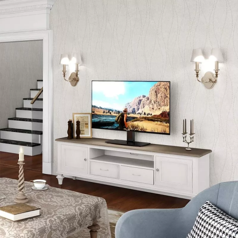 Techly ICA-LCD S07L TV-Ständer, 32–65 Zoll (81–165,1 cm), 45 kg, VESA 600x400, Sockel aus Temperglas, Schwarz