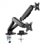 Techly ICA-LCD 462B Monitorarm für den Tisch, Gasdruckfeder, 17–32 Zoll (43,2–81,3 cm), 9 kg, VESA 75x75/100x100, Schwarz