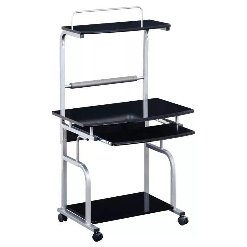 Techly Compact Multi-Function Computer Desk, Glossy Schwarz ICA-TB 7800BK