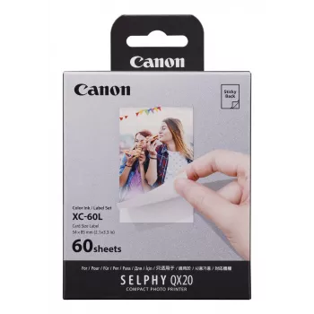 Canon XC-60L, Farbsublimation, 5,4x8,5 cm, 60 Stk. Canon XC-60L. Drucktechnologie: Farbsublimation, Papiergröße: 5,4x8,5 cm. Menge pro Packung: 60 Stk.