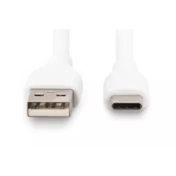 DIGITUS USB-C Silikon-Ladekabel USB-A – USB-C USB 2.0 60W – 50 cm Weiß