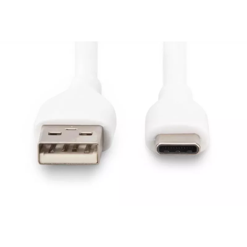 DIGITUS USB-C Silikon-Ladekabel USB-A – USB-C USB 2.0 60W – 50 cm Weiß