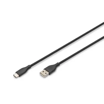 DIGITUS USB-C Silicone charging Kabel USB-A - USB-C USB 2.0 60W - 1m Schwarz