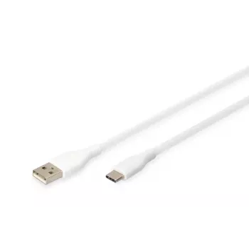 DIGITUS USB-C Silikon-Ladekabel USB-A - USB-C USB 2.0 60W - 1m Weiß