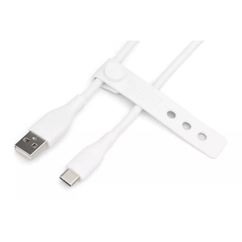 DIGITUS USB-C Silikon-Ladekabel USB-A - USB-C USB 2.0 60W - 1m Weiß