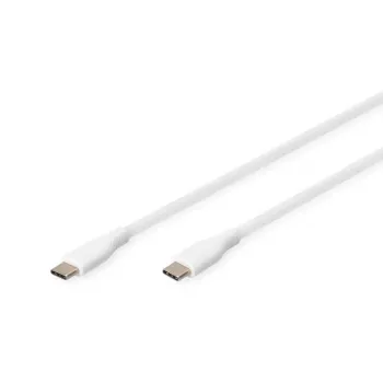 DIGITUS USB-C Silikon-Ladekabel USB-C - USB-C USB 2.0 60W - 1m Weiß