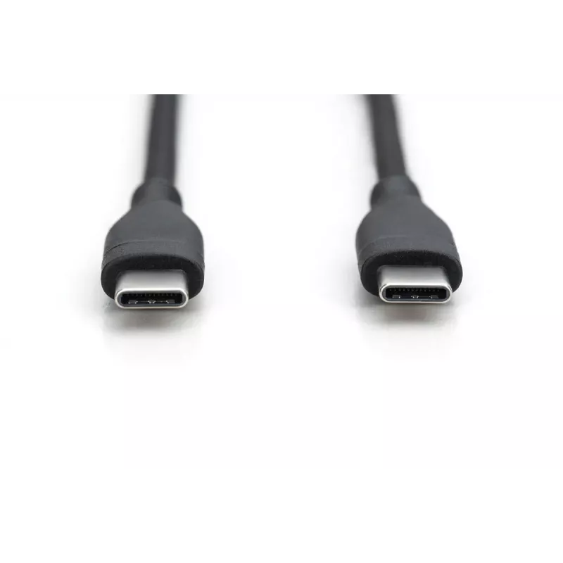 DIGITUS USB-C Silikon-Ladekabel USB-C - USB-C USB 2.0 60W - 2m schwarz