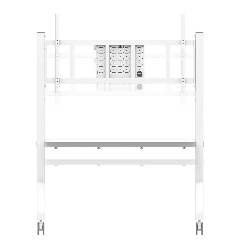 Neomounts MOVE Go XL FL50-575WH1 TV-Rollwagen, 65-110 Zoll, max. 125 kg, VESA 100x100-1100x600, höhenverstellbar 129-139 cm, abschließbar, Schnellinstallation, TÜV-zertifiziert, Weiß