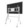 Neomounts MOVE Go XL FL50-575WH1 TV-Rollwagen, 65-110 Zoll, max. 125 kg, VESA 100x100-1100x600, höhenverstellbar 129-139 cm, abschließbar, Schnellinstallation, TÜV-zertifiziert, Weiß