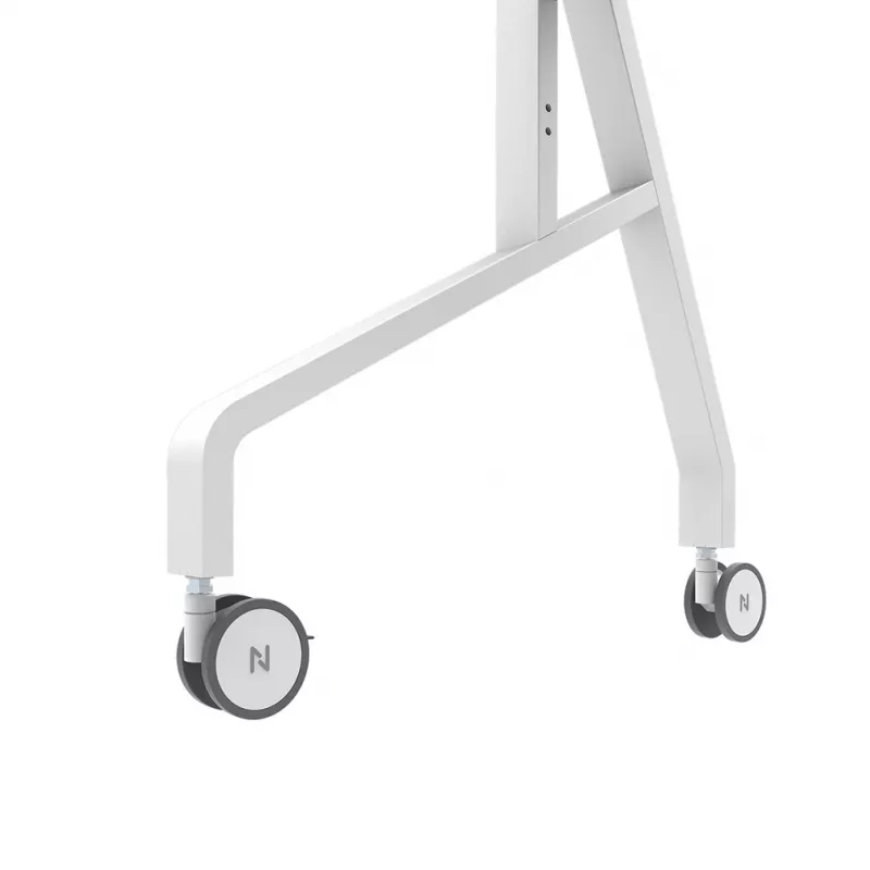 Neomounts MOVE Go XL FL50-575WH1 TV-Rollwagen, 65-110 Zoll, max. 125 kg, VESA 100x100-1100x600, höhenverstellbar 129-139 cm, abschließbar, Schnellinstallation, TÜV-zertifiziert, Weiß