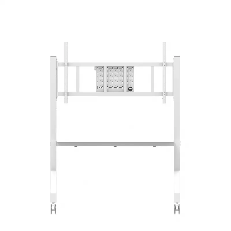 Neomounts MOVE Go XL FL50-575WH1 TV-Rollwagen, 65-110 Zoll, max. 125 kg, VESA 100x100-1100x600, höhenverstellbar 129-139 cm, abschließbar, Schnellinstallation, TÜV-zertifiziert, Weiß