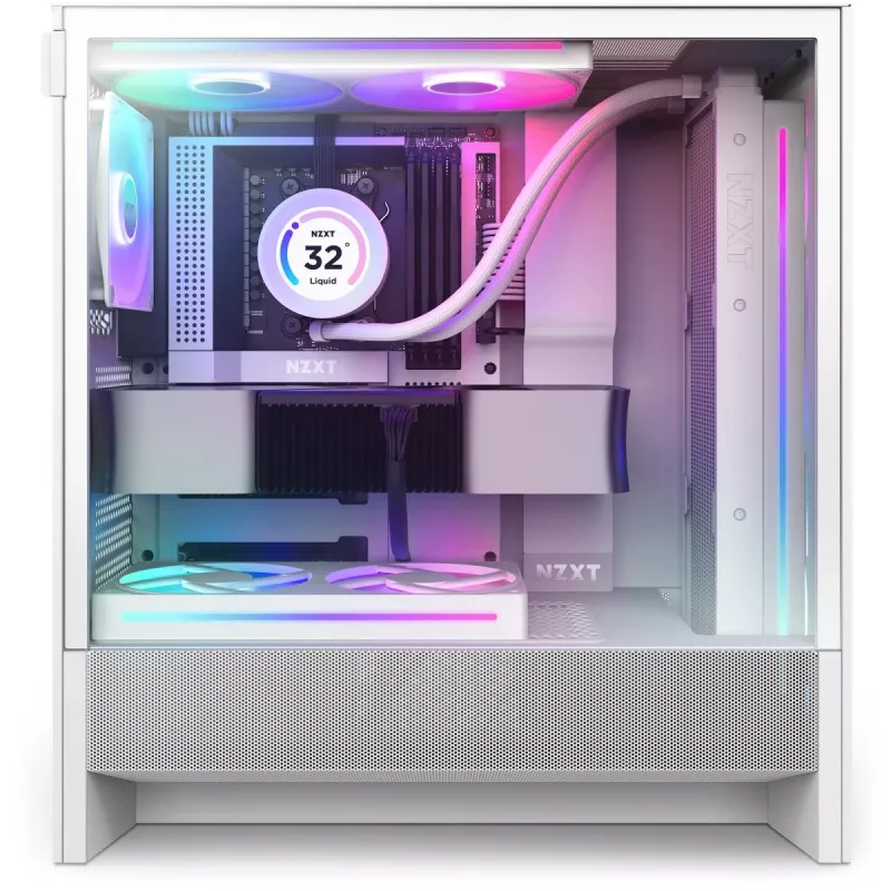NZXT H5 Flow RGB 2024 Midi-Tower-Gehäuse, Weiß