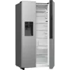 Gorenje Side-by-Side NRR9185ESXL BK065B, Standgerät, American Door, Grau, LED, Stahl, Glas