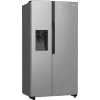 Gorenje Side-by-Side NRR9185ESXL BK065B, Standgerät, American Door, Grau, LED, Stahl, Glas